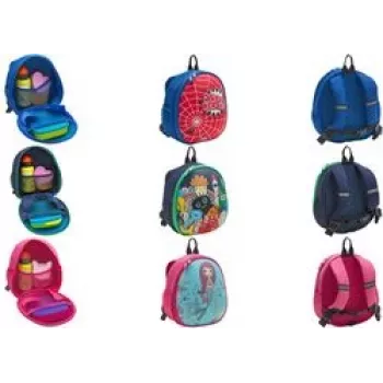WEDO Kinder-Rucksack 243 3302 — Schulranzen, rot, Netztaschen innen und außen