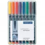 Permanentmarker Staedtler 317 WP8 Schwarz Blau Braun Grün Orange Rot Violett Gelb 8 Stück