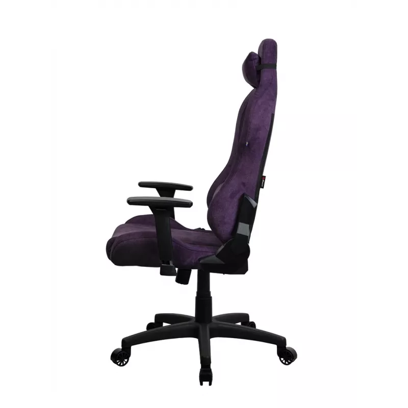 Gaming-Stuhl Arozzi Torretta SoftFabric Lila – ergonomisches Design, verstellbare Armlehnen, neigbare Rückenlehne