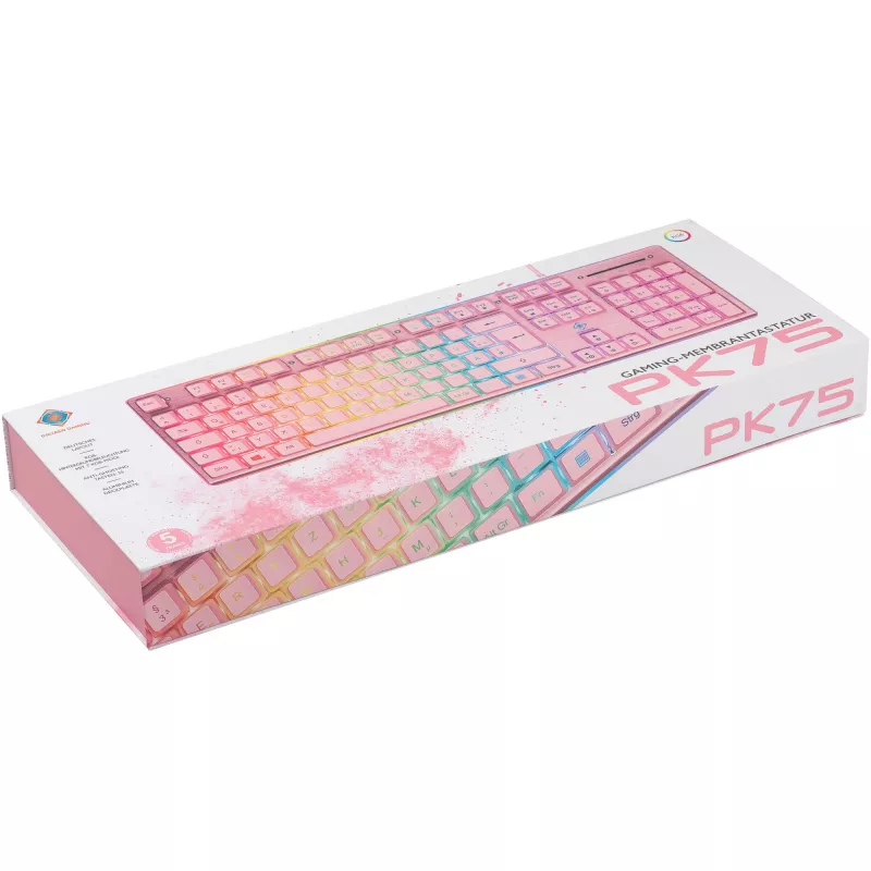 Deltaco GAM-021-RGB-P-DE - Vollgröße (100%) - USB - Membran-Tastenschalter - QWERTZ - Pink