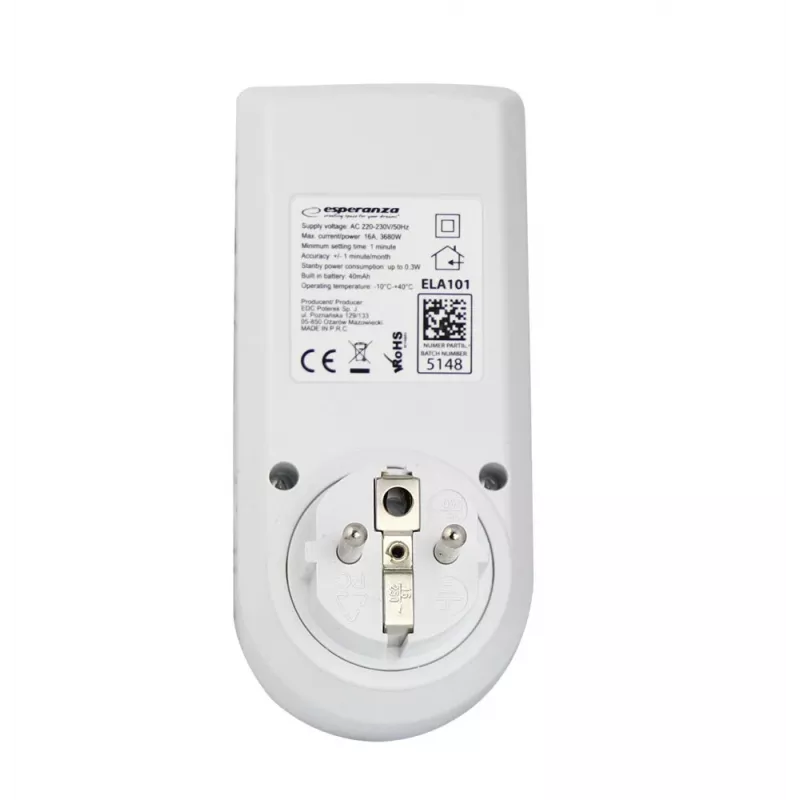 Digitaler Countdown-Timer ESPERANZA ELA101 — 99-Minuten-Timer, LCD-Anzeige, 230V AC, 16A