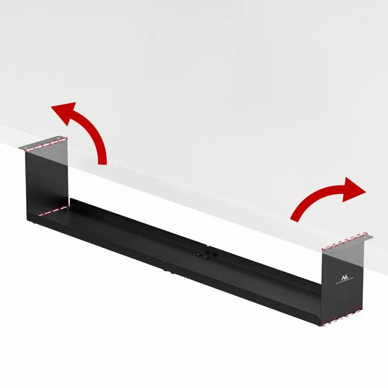 Maclean kompakter Kabelorganizer unter dem Schreibtisch, max. Belastung 5 kg, schwarz, MC-107 B