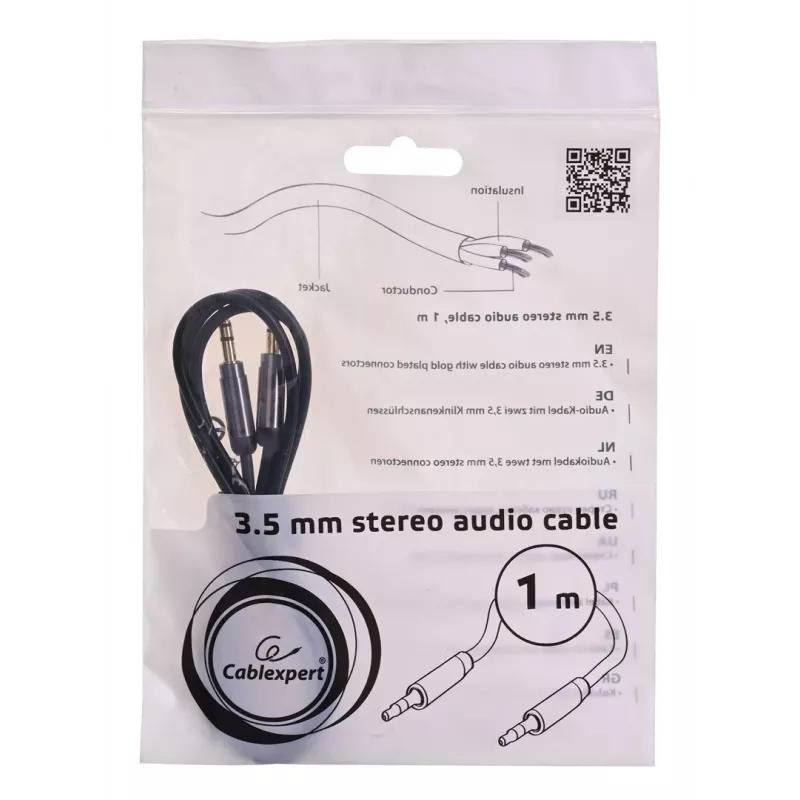 Gembird CCAP-444-1M Audiokabel 3,5mm Schwarz (CCAP-444-1M)