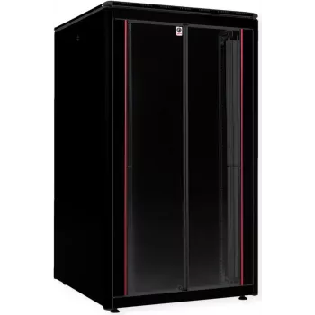 19-Zoll freistehendes Netzwerkschrank ROLINE Pro 26U 800x800 mm, Glastür, schwarz, 600 kg, IP20