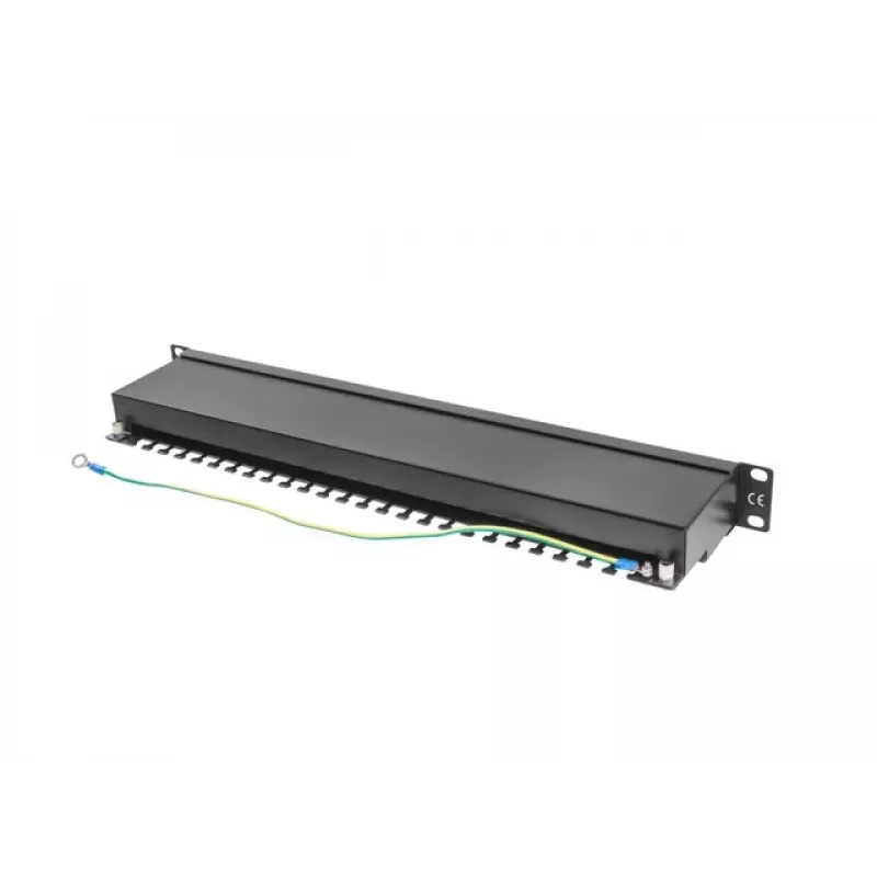Patchpanel 1U LANBERG PPS5-1024-B — 24-Port RJ-45 Cat5, Metall, schwarz, Rackeinbau
