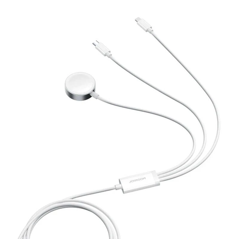 Magnetisches Ladekabel Joyroom S-IW008 Lightning USB-C 5V 1,2m Weiß Kabel