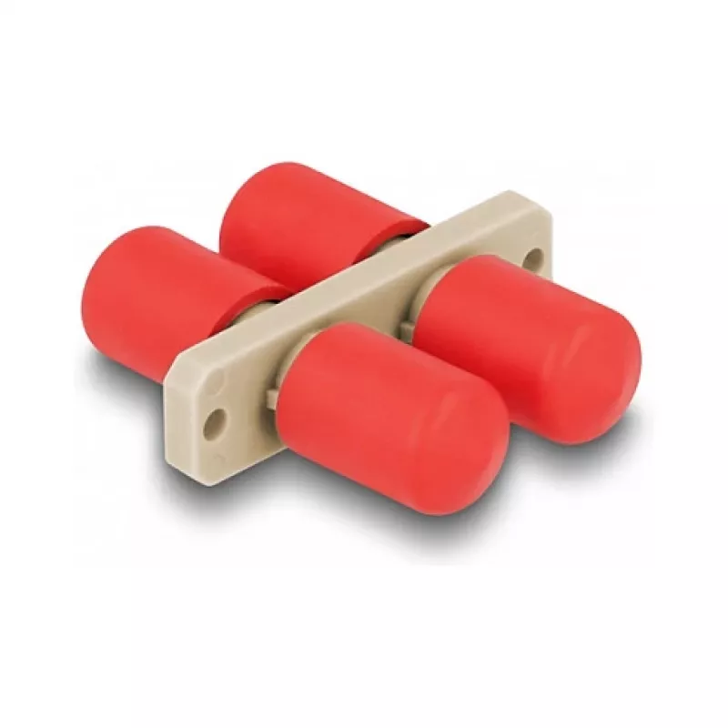 DeLOCK Glasfaser-Koppler ST Duplex Buchse auf ST Duplex Buchse beige