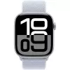 APPLE Watch Series 10 GPS 46 mm Silbernes Aluminiumgehäuse mit Blue Cloud Sport Loop