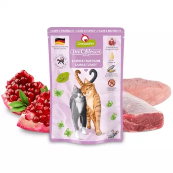 GRANATAPET DeliCATessen Lamm und Truthahn - Nassfutter für Katzen - 85 g