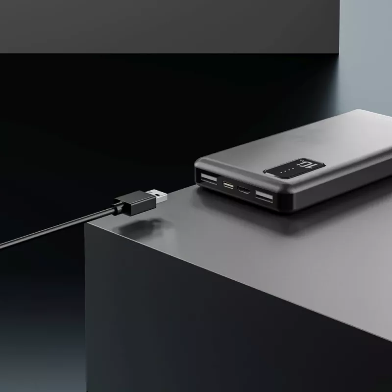 Powerbank Extralink EPB-098B 10000 mAh, LiPo, 2× USB-A + 1× USB-C, schwarz