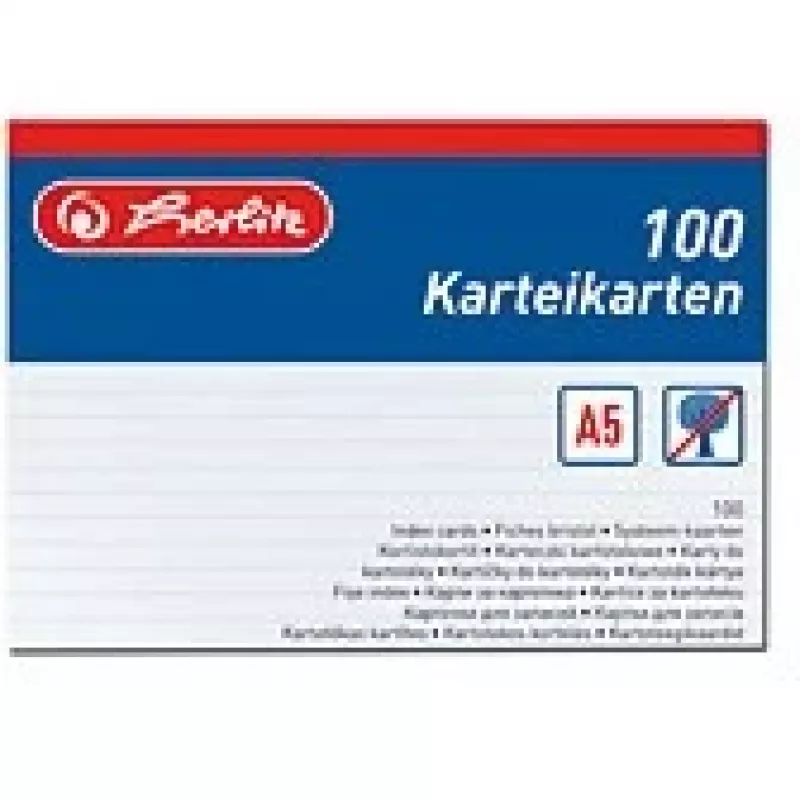 Karteikarten Herlitz 1150507 Weiß 100 Stück