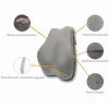 Lordosestützkissen MDH DRQE3S0BBXUXP — ergonomischer Memory-Schaum, 450×410×105 mm, Dichte 55 kg/m³, grau, Aufbewahrungsbeutel inklusive