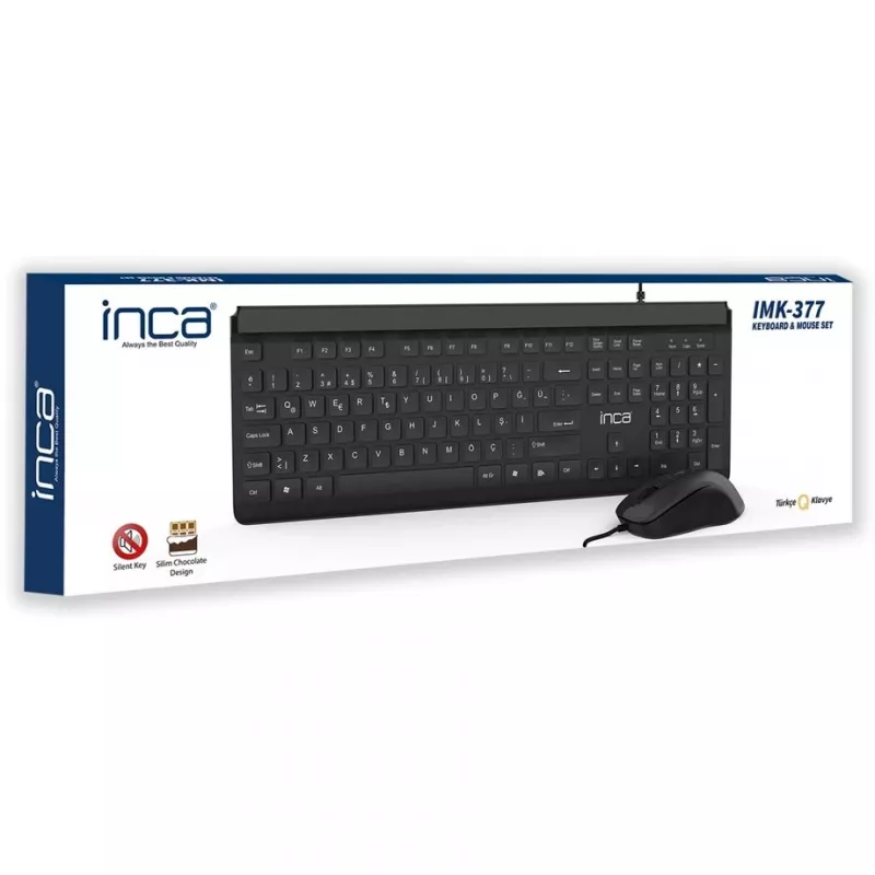 Inca IMK-377 Tastatur Maus enthalten Office USB Türkisch Schwarz