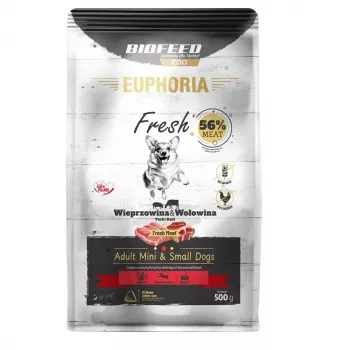 Trockenfutter BIOFEED Euphoria Fresh Meat Adult Pork & Beef XS/S 0,5 kg für kleine Rassen