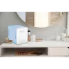 Mini-Kühlschrank mit LED-Schmink-Spiegel Elle 4 L blau — persönlicher Kosmetikkühlschrank