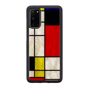 Schutzhülle iKins für Samsung Galaxy S20, Schwarz Mondrian Design