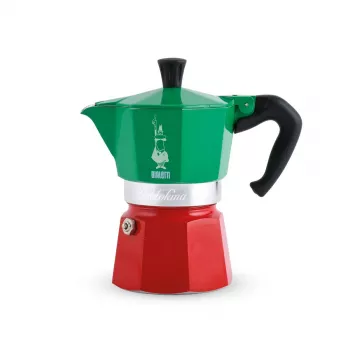 Moka-Kanne Bialetti La Mokina 0005650 — Aluminium-Herdkaffeebereiter in Grün/Rot/Silber