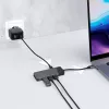 USB‑Typ‑C‑Hub Grün Cell HUBGC01 — 7 Anschlüsse: 3×USB‑A 3.2 Gen 1, 1×USB‑C 3.2 Gen 1, HDMI, microSD+SD-Kartenleser — Silber