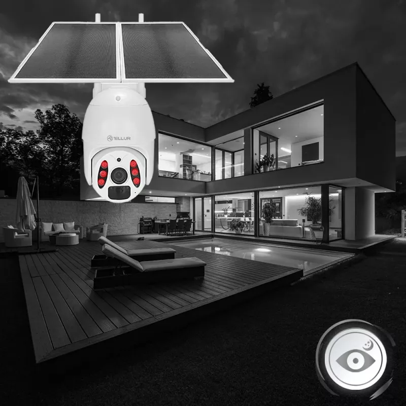 Überwachungskamera Tellur Smart WiFi Solar Camera P&T 3MP 2K UltraHD