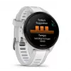 Smartwatch GARMIN Forerunner 165 — GPS, AMOLED 1,2 Zoll, 4 GB, 5 ATM, 11 Tage Akku, Graues Gehäuse, Weißes Armband