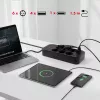 Steckdosenleiste MACLEAN MCE389 B — 6 Steckdosen, 4×USB-A + 1×USB-C, 110–240V, 2,1A, 2500W, 1,5 m Kabel, schwarz