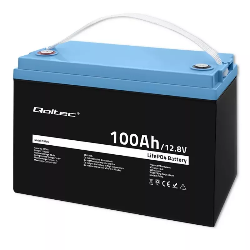 Qoltec 53705 Lithium-Eisenphosphat-Batterie 100 Ah 12,8 V