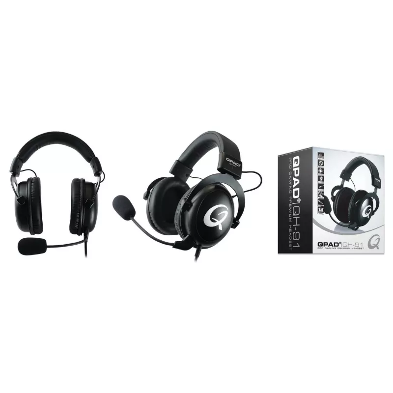 Headset QPAD QH-91 kabelgebunden, Kopfbügel, ohrumschließend, 15–25000 Hz, 2 m Kabel, schwarz
