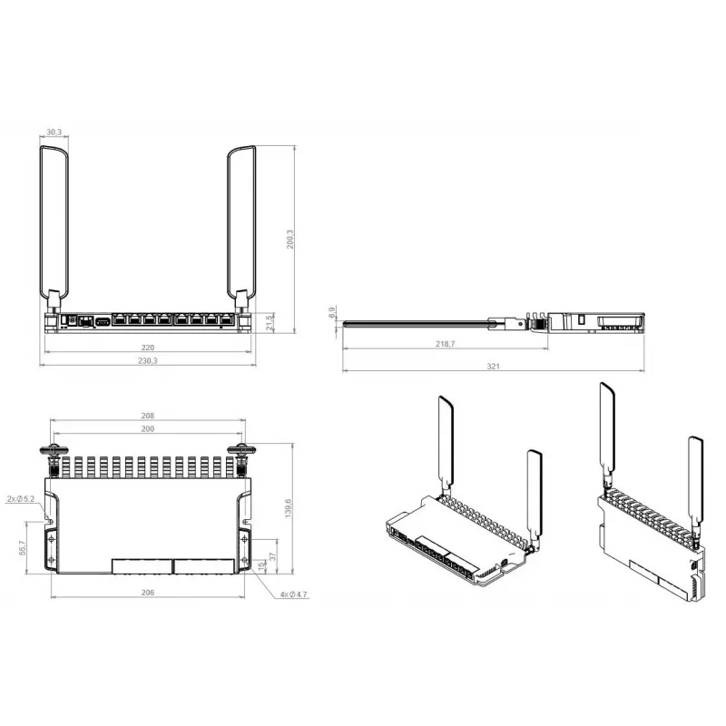 Mikrotik L009UiGS-2HaxD-IN Wireless Router Gigabit Ethernet Single-Band (2,4 GHz) Rot