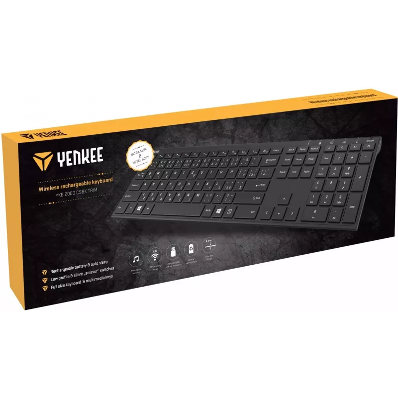 Kabellose Tastatur YENKEE YKB 2000 CSBK – schlankes, kompaktes Design, kabellose Verbindung