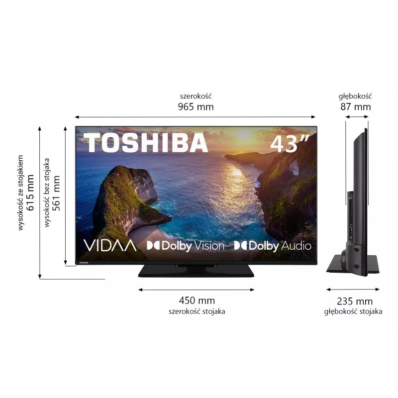 TV Toshiba 43UV3463DG 43 Zoll 4K Ultra HD DLED 3840 x 2160