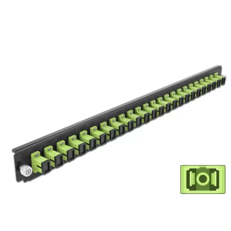 Splice Box Frontplatte DeLOCK 19 Zoll 24 Port SC Simplex limettengrün