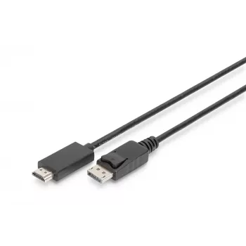 Adapterkabel DisplayPort 1.2 mit Verriegelung 4K 60Hz UHD Typ DP/HDMI A M/M schwarz 2 m