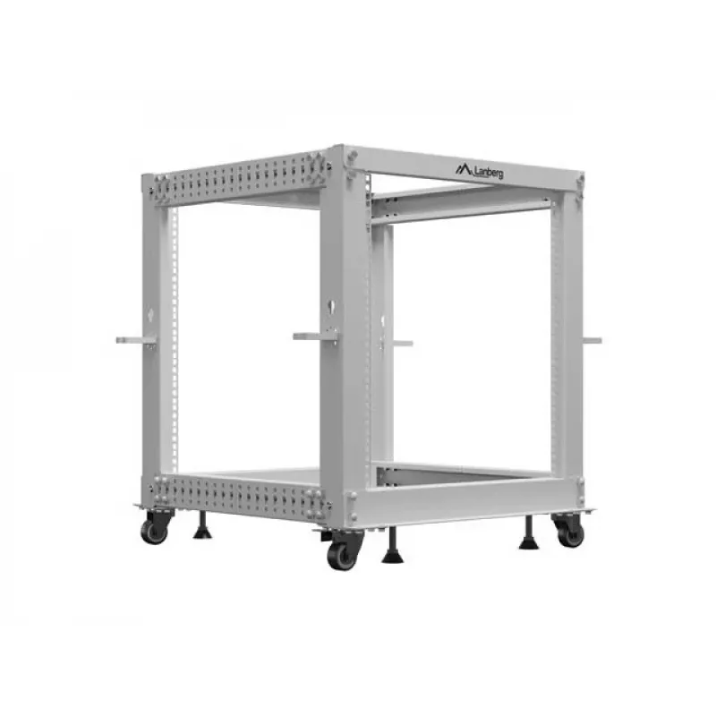 19 Zoll Open Rack LANBERG 12U, einstellbare Tiefe 600–1100 mm, grau