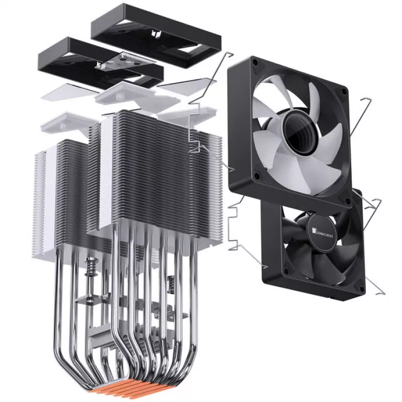 CPU-Kühler Jonsbo CR-1400 DV2 mit 120 mm Lüfter, schwarz