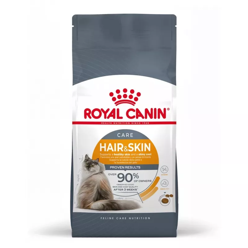 Trockenfutter für Katzen Royal Canin Hair & Skin Care 4 kg – ausgewachsene Katzen, Geflügel, Alleinfuttermittel