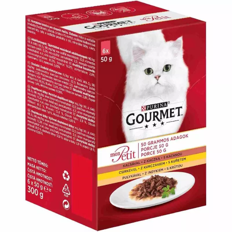 GOURMET Mon Petit Geflügel-Mix - Nassfutter für Katzen - 6 x 50 g