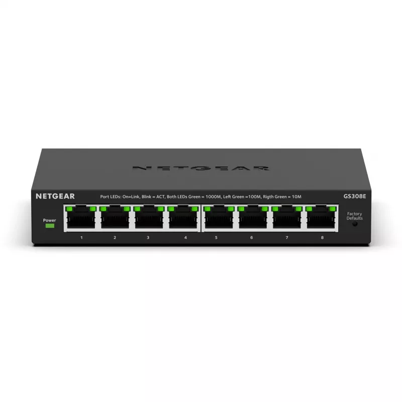 NETGEAR GS308E Managed L2/L3 Gigabit Ethernet (10/100/1000) Schwarz