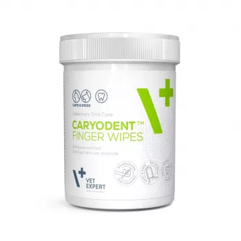 VETEXPERT Caryodent Finger Wipes, Zahnreinigungstücher für Hunde und Katzen, 50 Stück