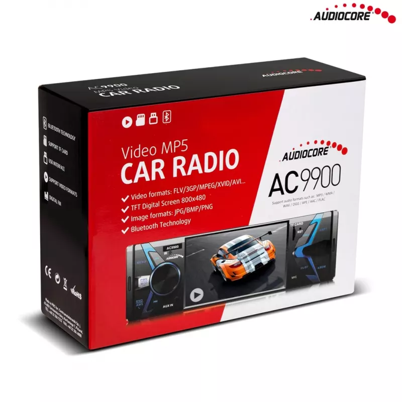 Audiocore AC9900 MP5 AVI DivX Bluetooth-Freisprecheinrichtung-Headunit + Fernbedienung