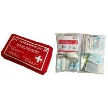 Erste-Hilfe-Set IWH KFZ-Verbandtasche Modell 023511, Inhalt nach DIN 13164, rot