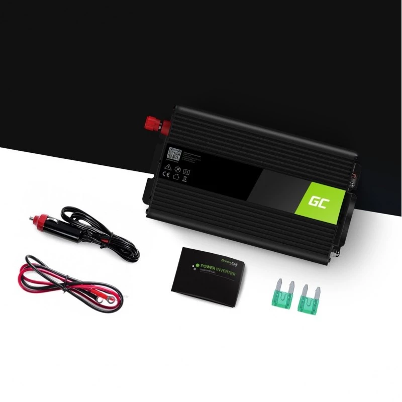 Auto-Wechselrichter Grün Cell INV01DE 300W DC-AC, 12V auf 230V, 1×USB, LED, aktive Kühlung