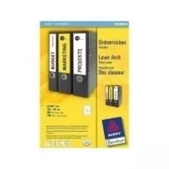 Avery Zweckform Ordner-Etiketten kurz L4760 - Aktenetiketten - weiß - 38 x 192 mm - 700 Etikett(en) (100 Bogen x 7) - (L4760-100)