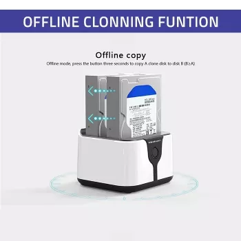 Qoltec 50309 HDD SSD 2.5 3.5 Dockingstation | SATA III | USB 3.0 | Super Speed 5 Gb/s | mit Klonfunktion