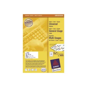 Avery Mehrzweck-Etiketten Laser Kopierer Inkjet 24 pro Blatt 70x36mm