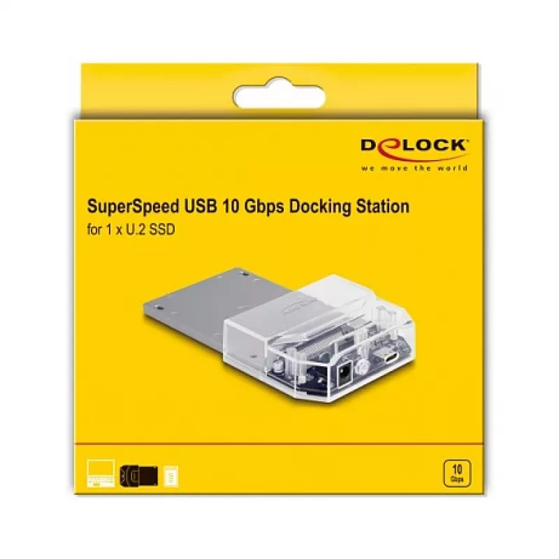 DeLOCK USB Type-C Dockingstation für 1 x U.2 SSD Schwarz