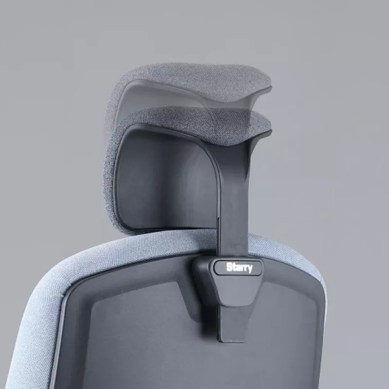 Up Up Athene ergonomischer Bürostuhl Schwarz, Grau + Blauer Stoff
