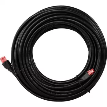Goobay CAT 6 Outdoor-Patchkabel, U/UTP, Schwarz, 10 m - Kupfermaterial, PE-Außenmantel (55432)