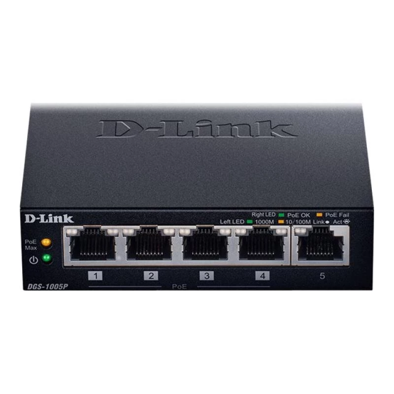 D-Link DGS-1005P/E Netzwerk-Switch Unmanaged Gigabit Ethernet (10/100/1000) Power over Ethernet (PoE) Schwarz