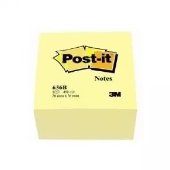 3M 636B - Gelb - Bürobedarf - 76x76 mm - 450 Blatt - Gelb - 450er-Pack