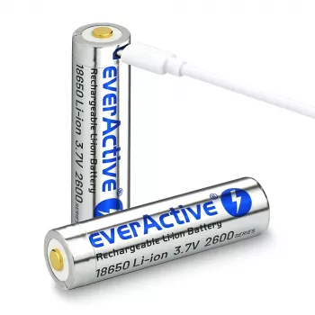 Batterie everActive 18650 3.7V Li-ion 2600mAh micro USB with protection BOX